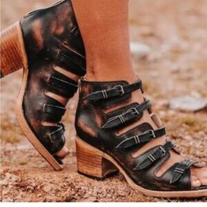 Freebird Dark QUINN Strappy Heels Sz 8